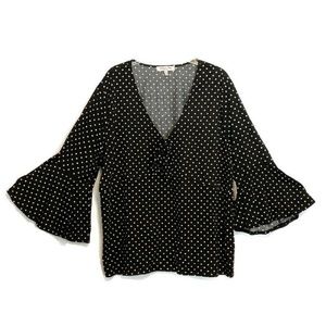 Polka Dot Top Bell Sleeve Empire Waist
